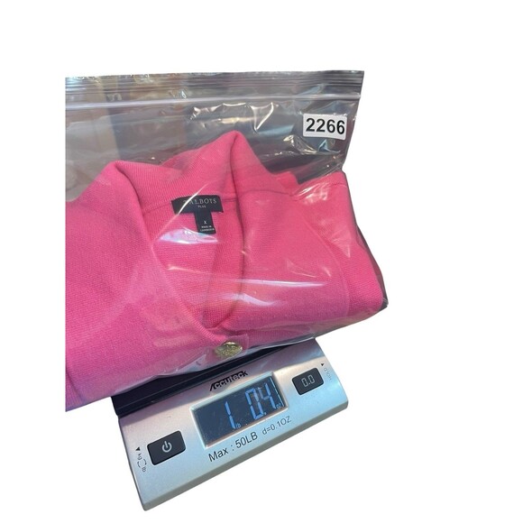 Talbots Plus X Pink Collared Sweater Top Gold Button Preppy Cropped Country Club - Picture 12 of 13